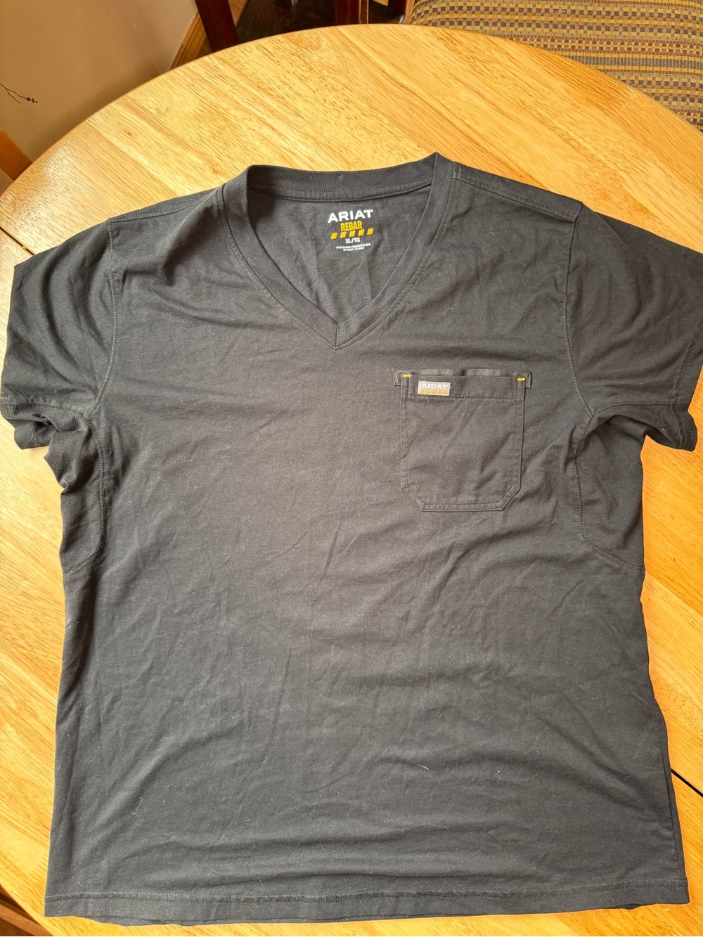 Ariat Men's Black V-Neck Pocket Tee with Subtle Logo
